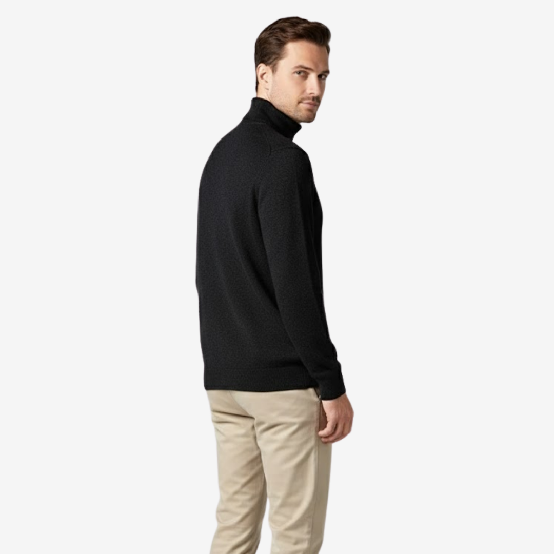 Men’s High-Neck Wool Pullover – Heritage Warmth