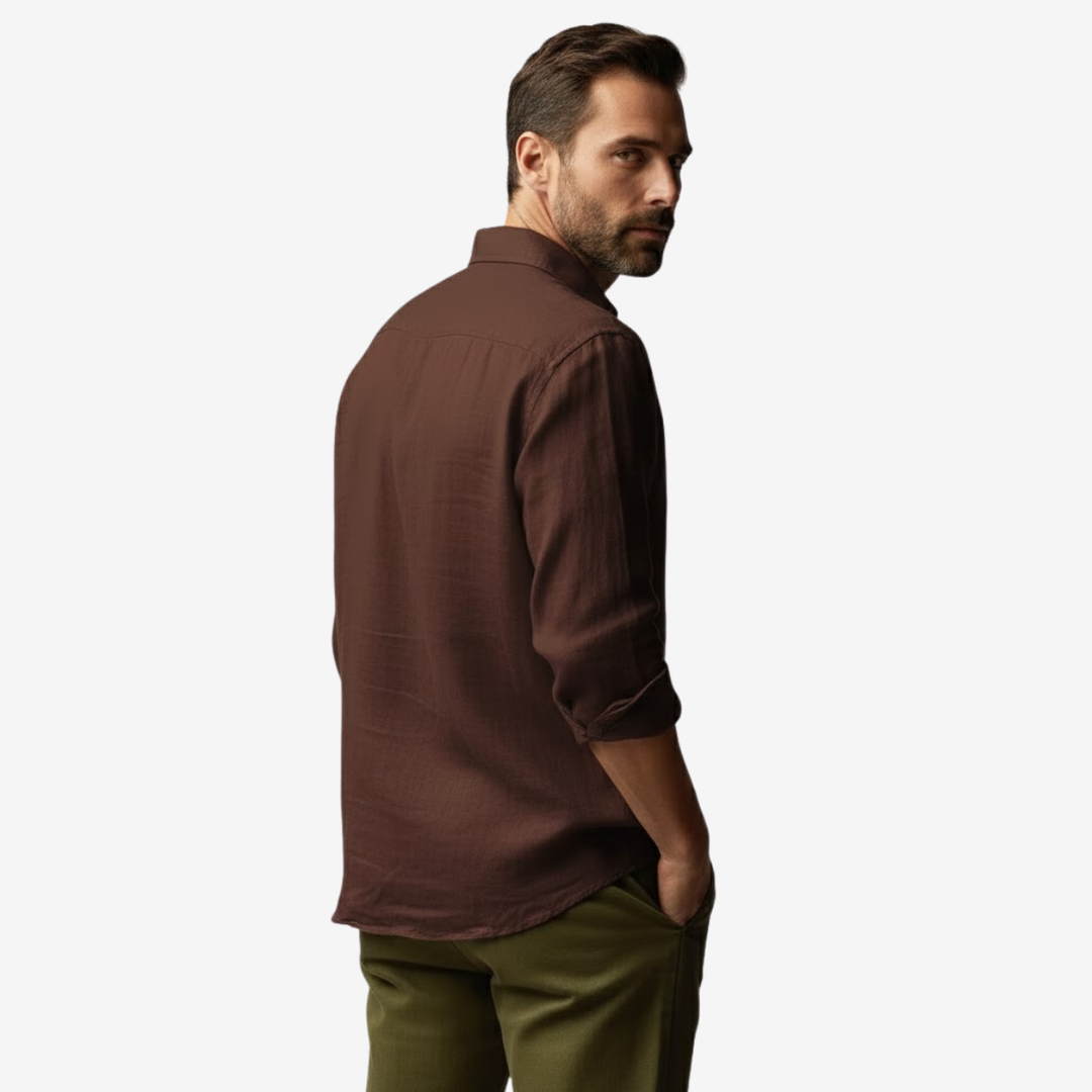 Men’s Vintage Linen Long Sleeve Shirt – Heritage-Inspired Refinement