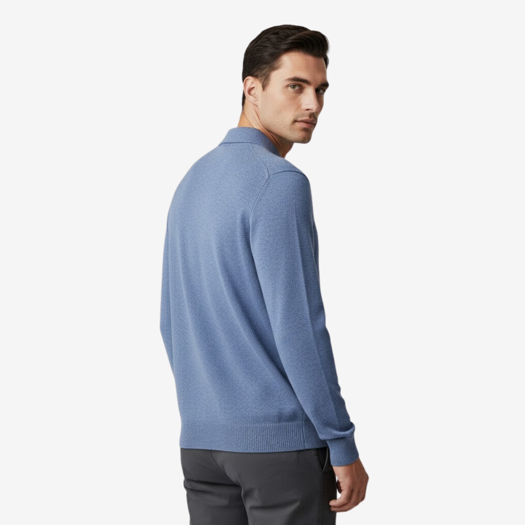 Men's Polo Sweater – Lightweight Warmth