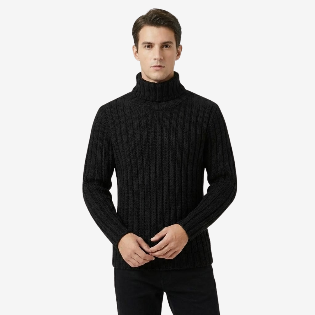 Men’s High-Neck Knit Pullover – Modern Minimalist
