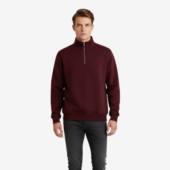 Men’s Half-Zip Stand Collar Pullover – Casual Layer