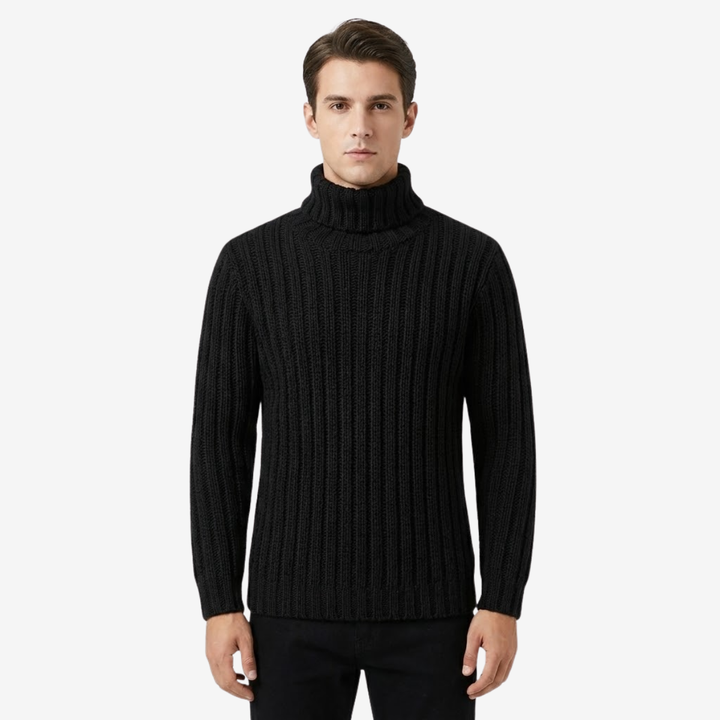 Men’s High-Neck Knit Pullover – Modern Minimalist