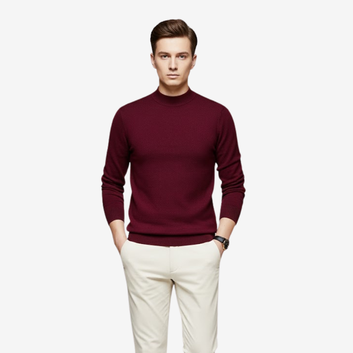 Men’s Pullover Sweater – Soft High-Neck Casual Warmth