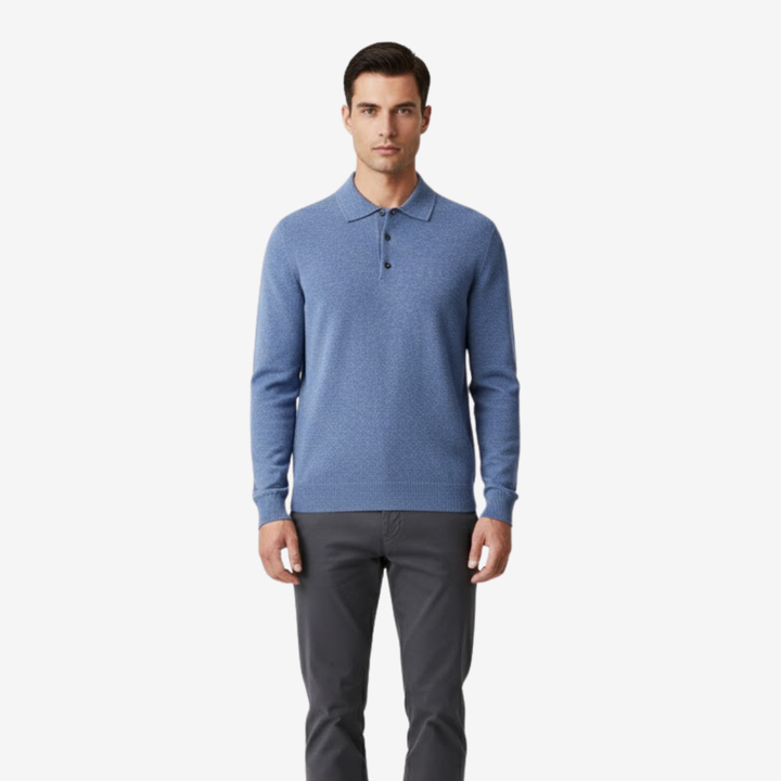 Men's Polo Sweater – Lightweight Warmth
