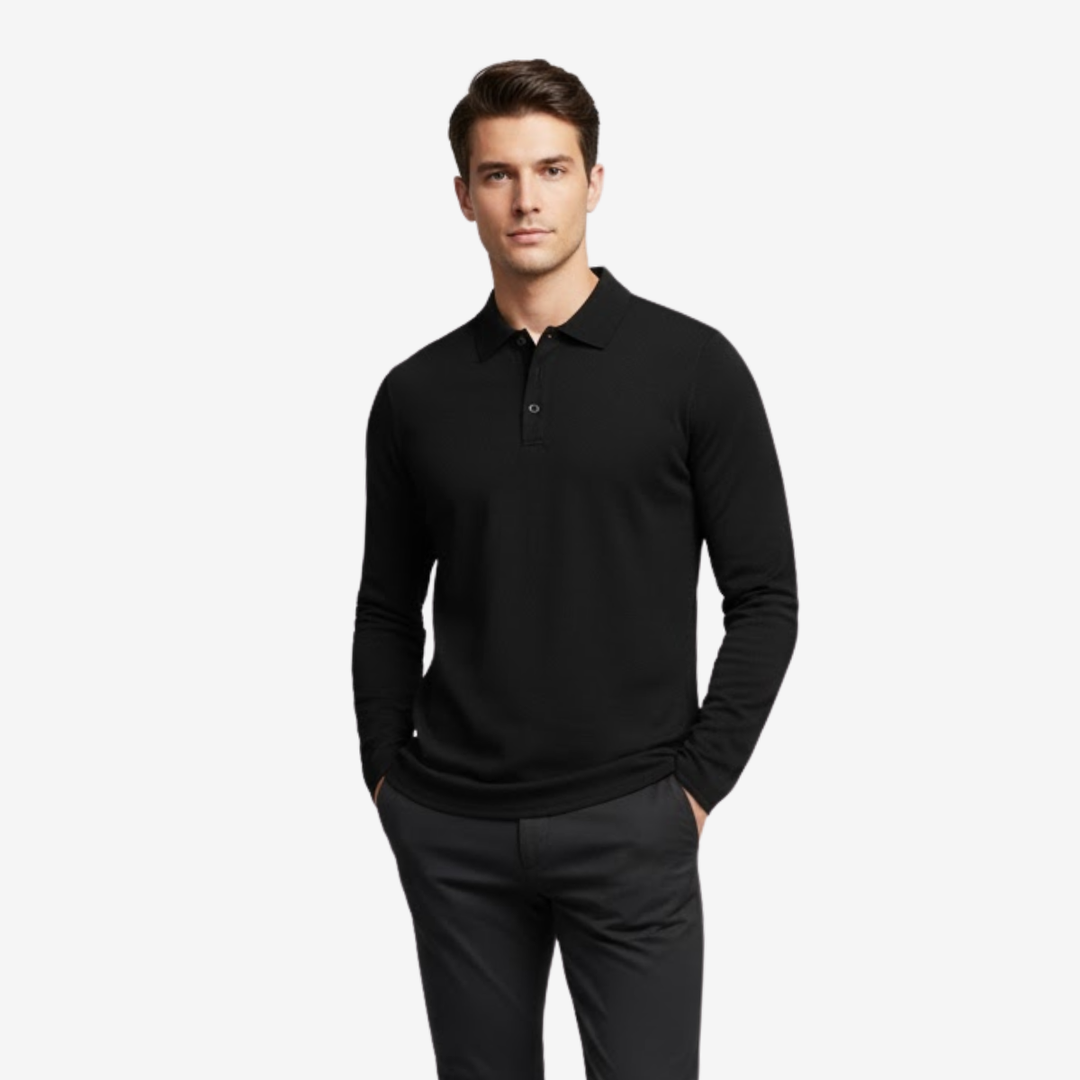 Men’s Long-Sleeve Polo – Refined Business Casual