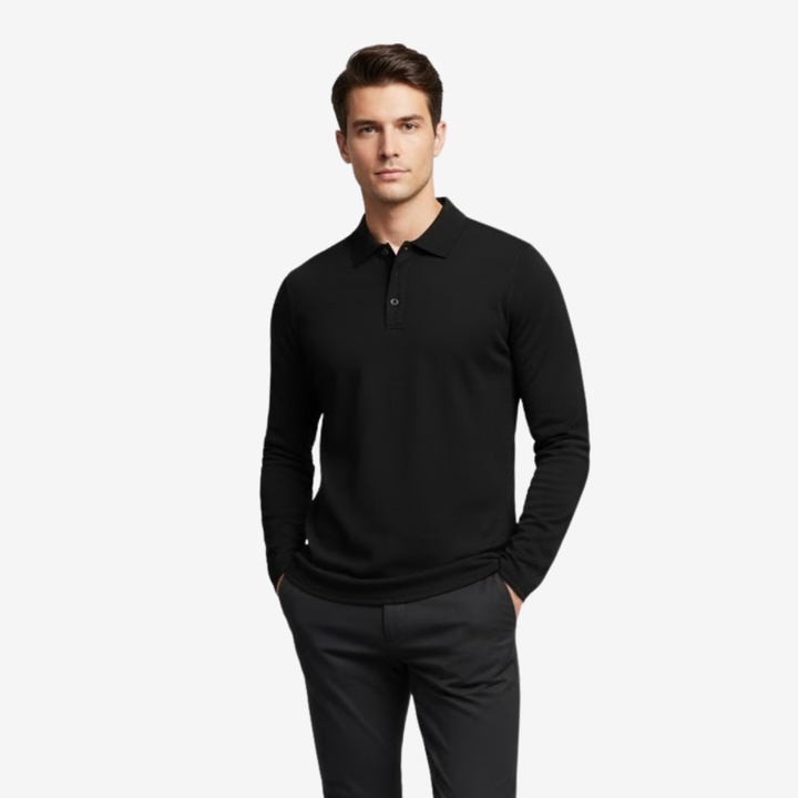 Men’s Long-Sleeve Polo – Refined Business Casual