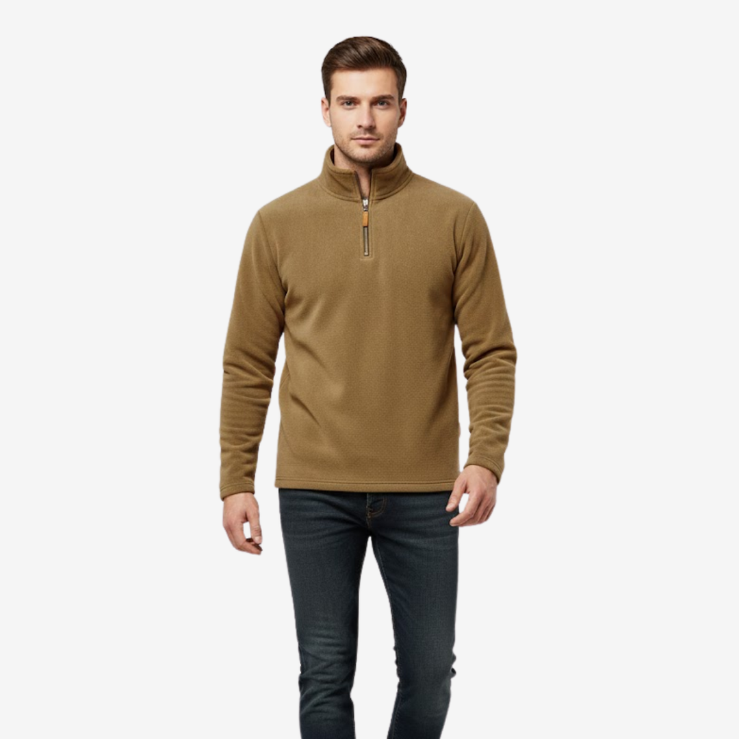 Men’s Half-Zip Stand Collar Sweatshirt – Plush Lined Comfort