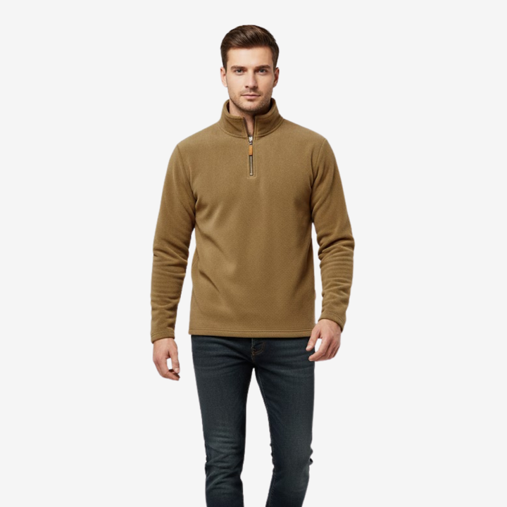 Men’s Half-Zip Stand Collar Sweatshirt – Plush Lined Comfort