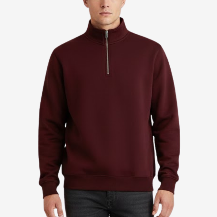 Men’s Half-Zip Stand Collar Pullover – Casual Layer
