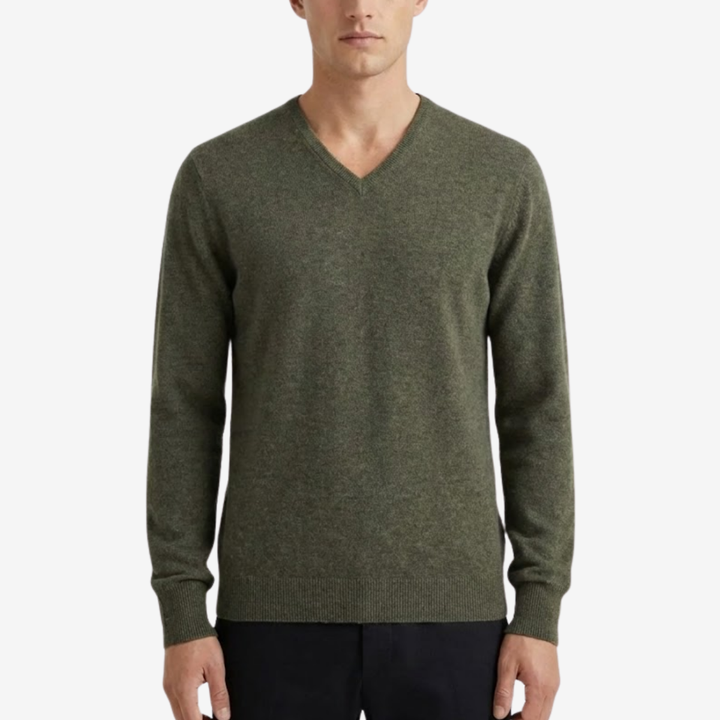 Men’s Wool-Cashmere V-Neck Pullover – Comfort Warmth