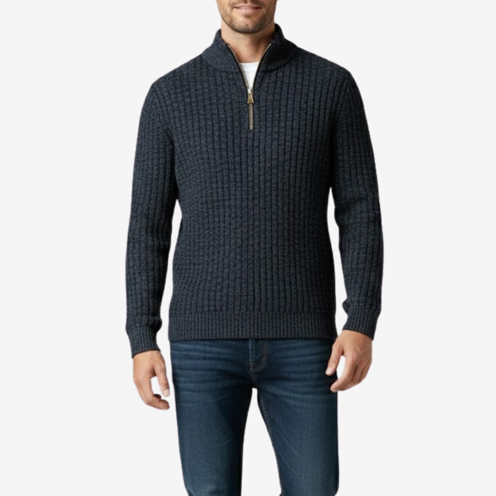 Men’s High-Neck Wool Pullover – Refined Warmth