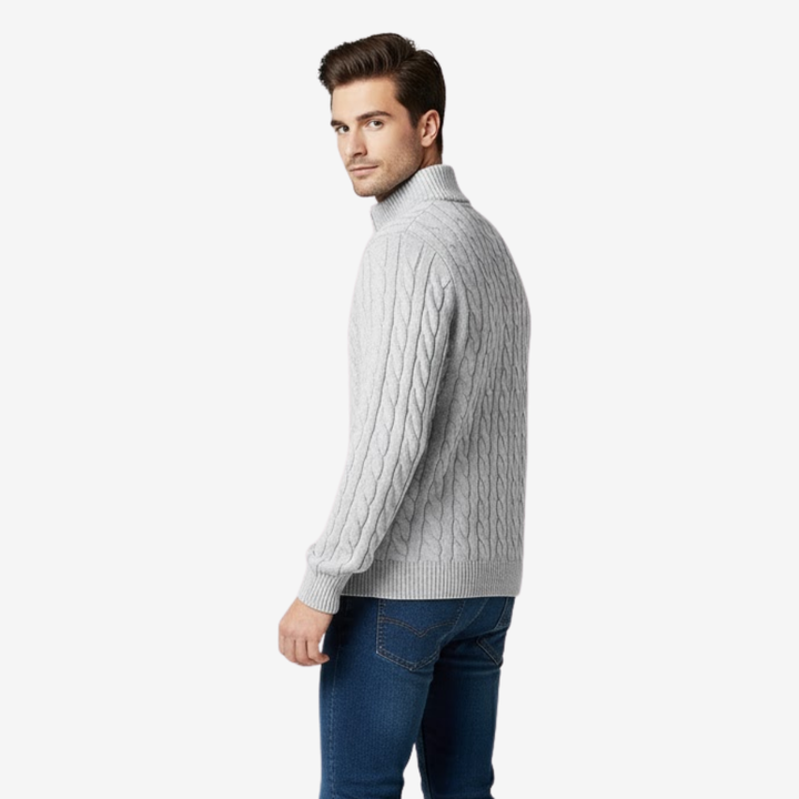 Men’s Italian-Style Cable Knit Sweater – Timeless Comfort