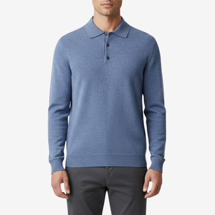 Men's Polo Sweater – Lightweight Warmth