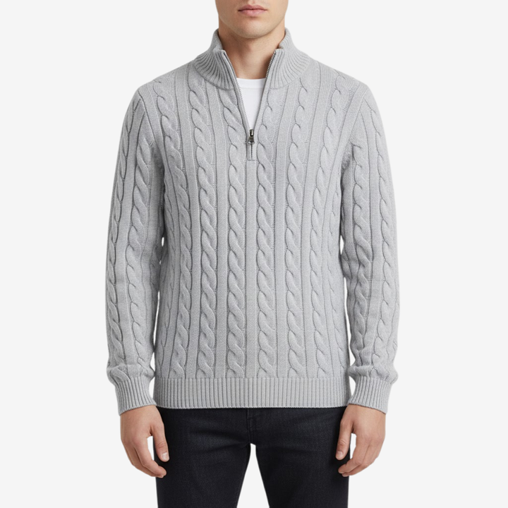 Men’s Italian-Style Cable Knit Sweater – Timeless Comfort
