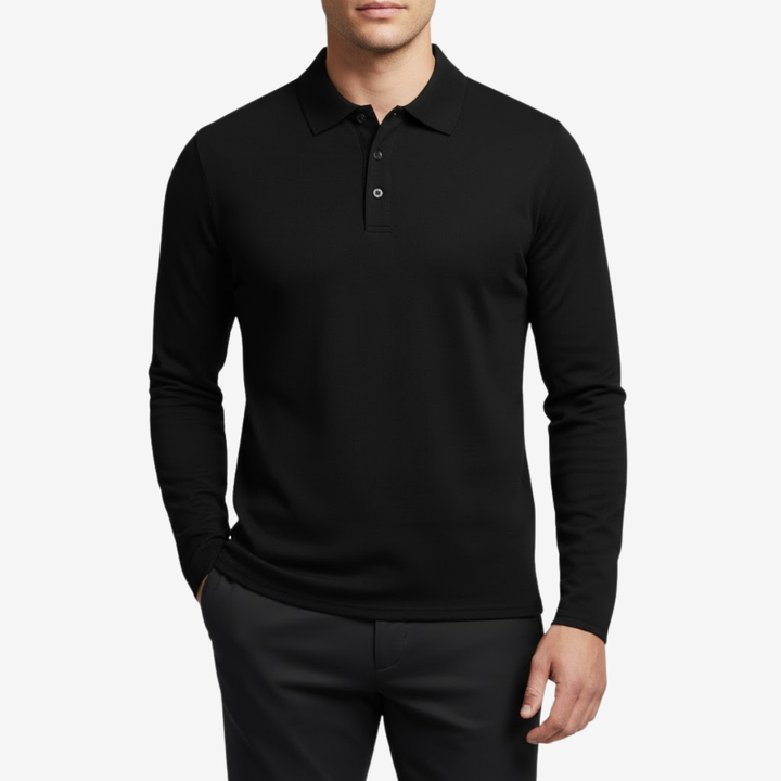 Men’s Long-Sleeve Polo – Refined Business Casual