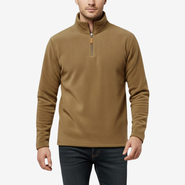 Men’s Half-Zip Stand Collar Sweatshirt – Plush Lined Comfort