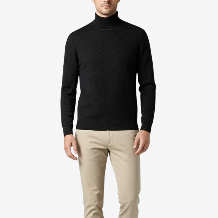 Men’s High-Neck Wool Pullover – Heritage Warmth