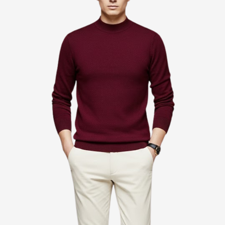 Men’s Pullover Sweater – Soft High-Neck Casual Warmth