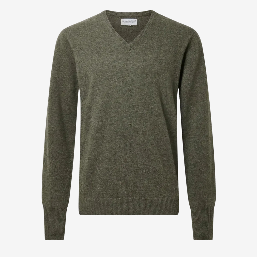 Men’s Wool-Cashmere V-Neck Pullover – Comfort Warmth