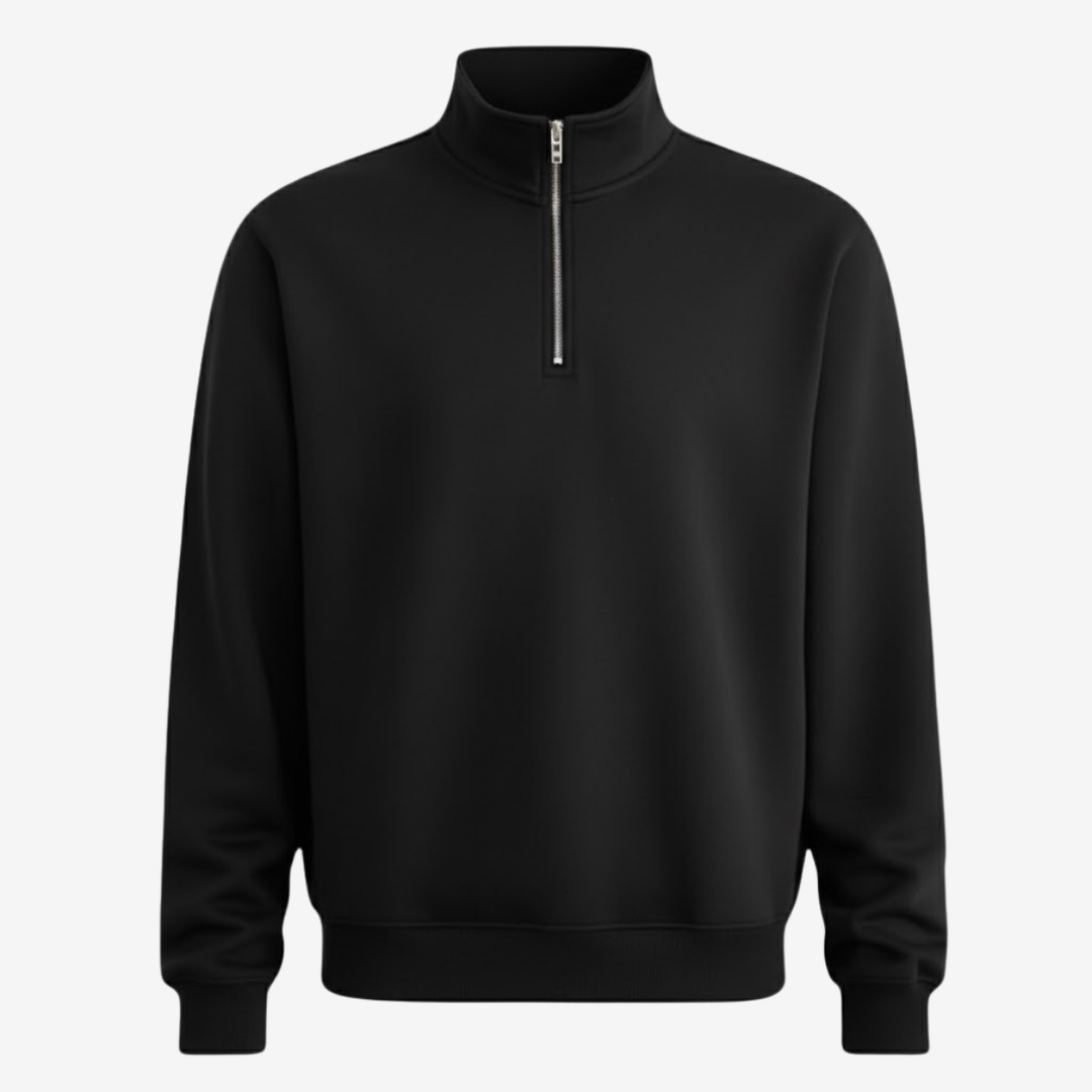 Men’s Half-Zip Stand Collar Pullover – Casual Layer