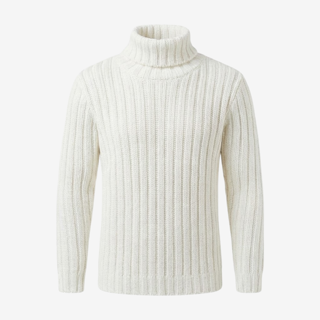 Men’s High-Neck Knit Pullover – Modern Minimalist