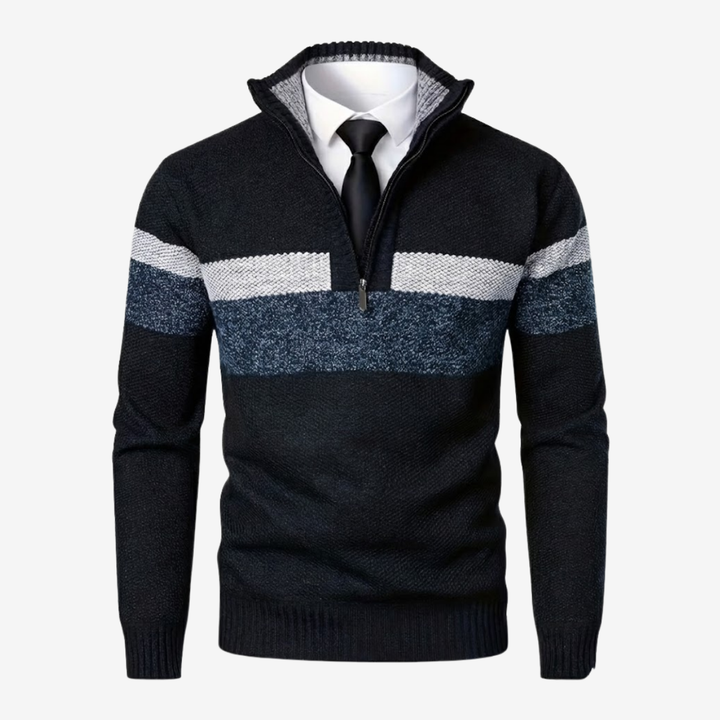 Men’s Stand Collar Knit Pullover – Thickened Warmth