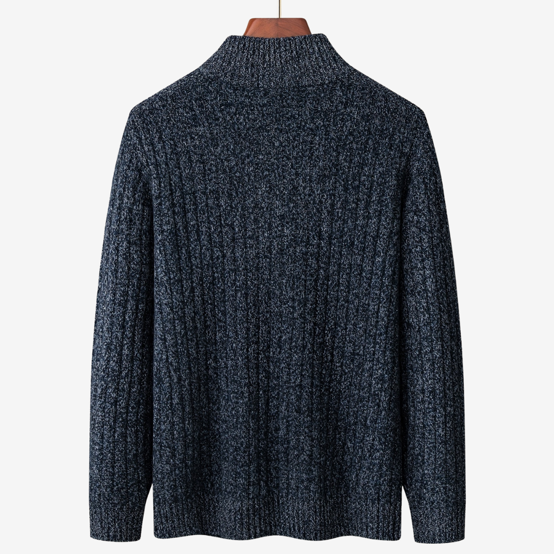 Men’s High-Neck Wool Pullover – Refined Warmth
