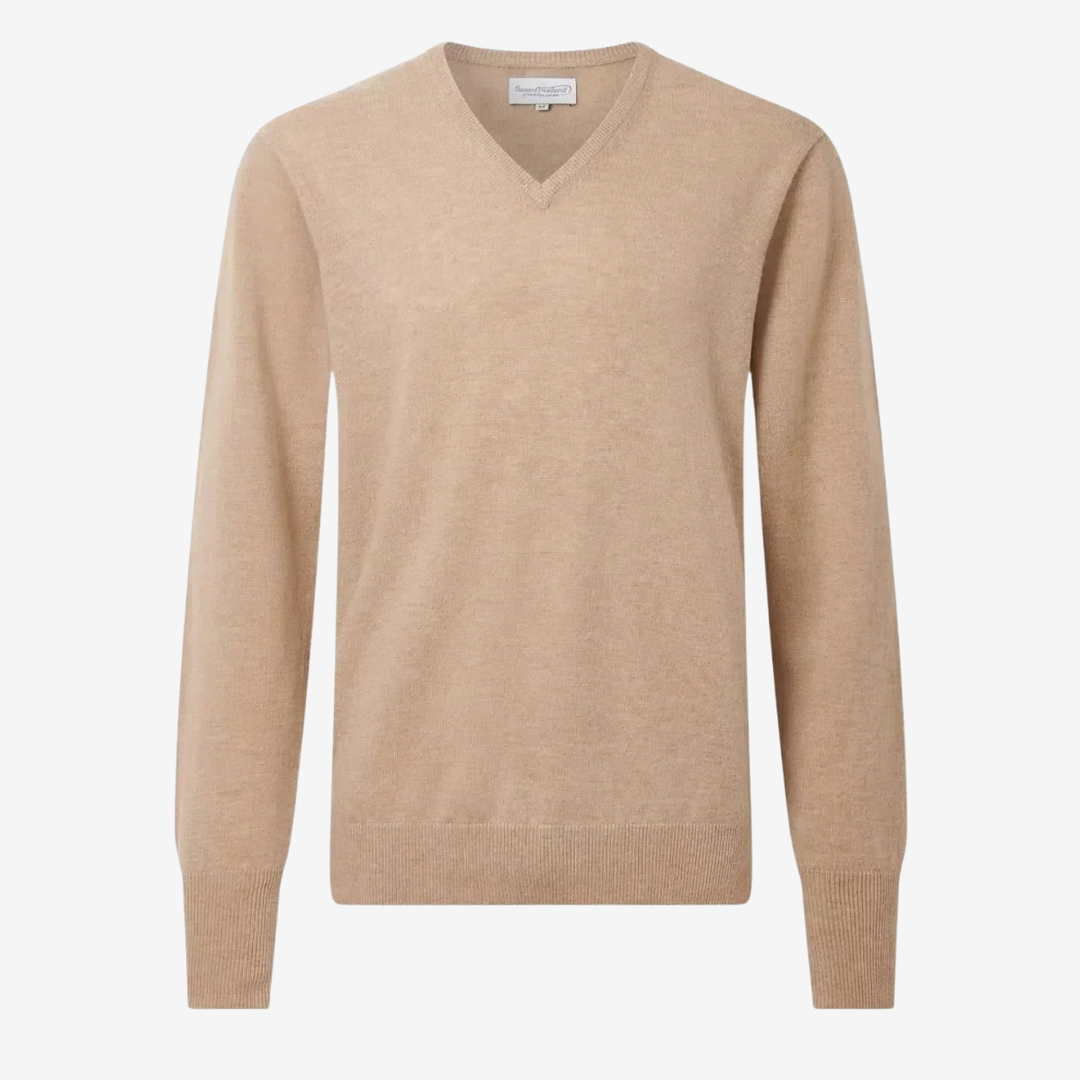 Men’s Wool-Cashmere V-Neck Pullover – Comfort Warmth