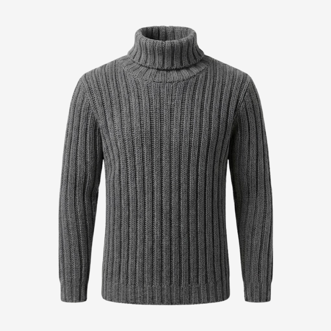 Men’s High-Neck Knit Pullover – Modern Minimalist