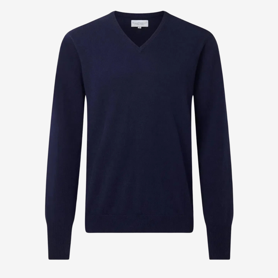 Men’s Wool-Cashmere V-Neck Pullover – Comfort Warmth