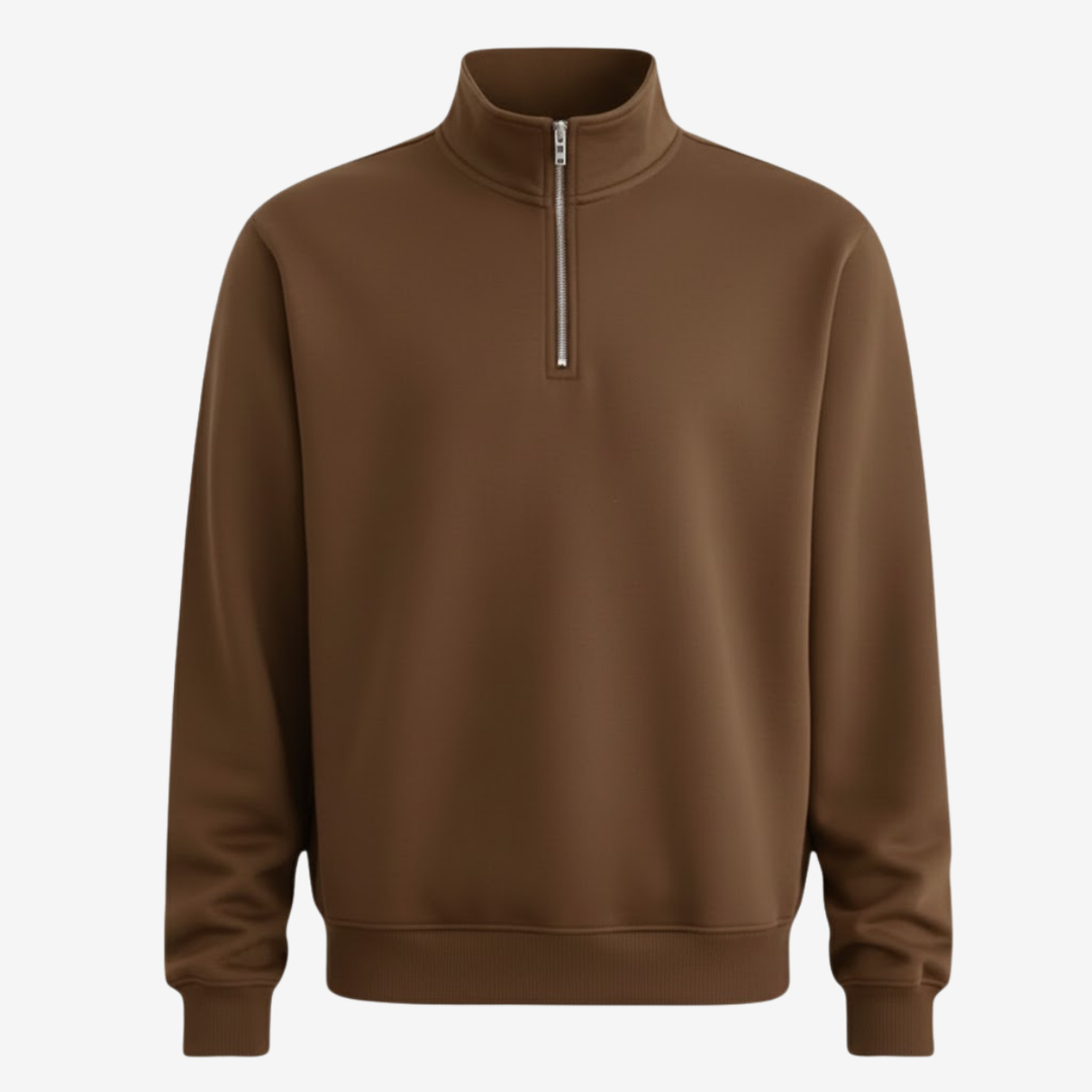 Men’s Half-Zip Stand Collar Pullover – Casual Layer