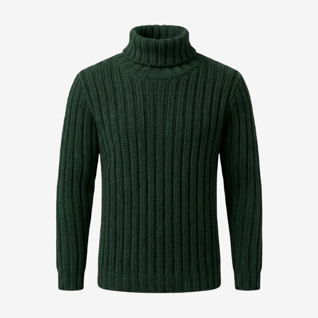 Men’s High-Neck Knit Pullover – Modern Minimalist