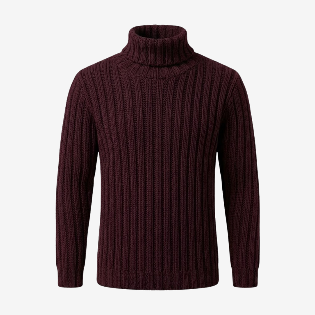Men’s High-Neck Knit Pullover – Modern Minimalist