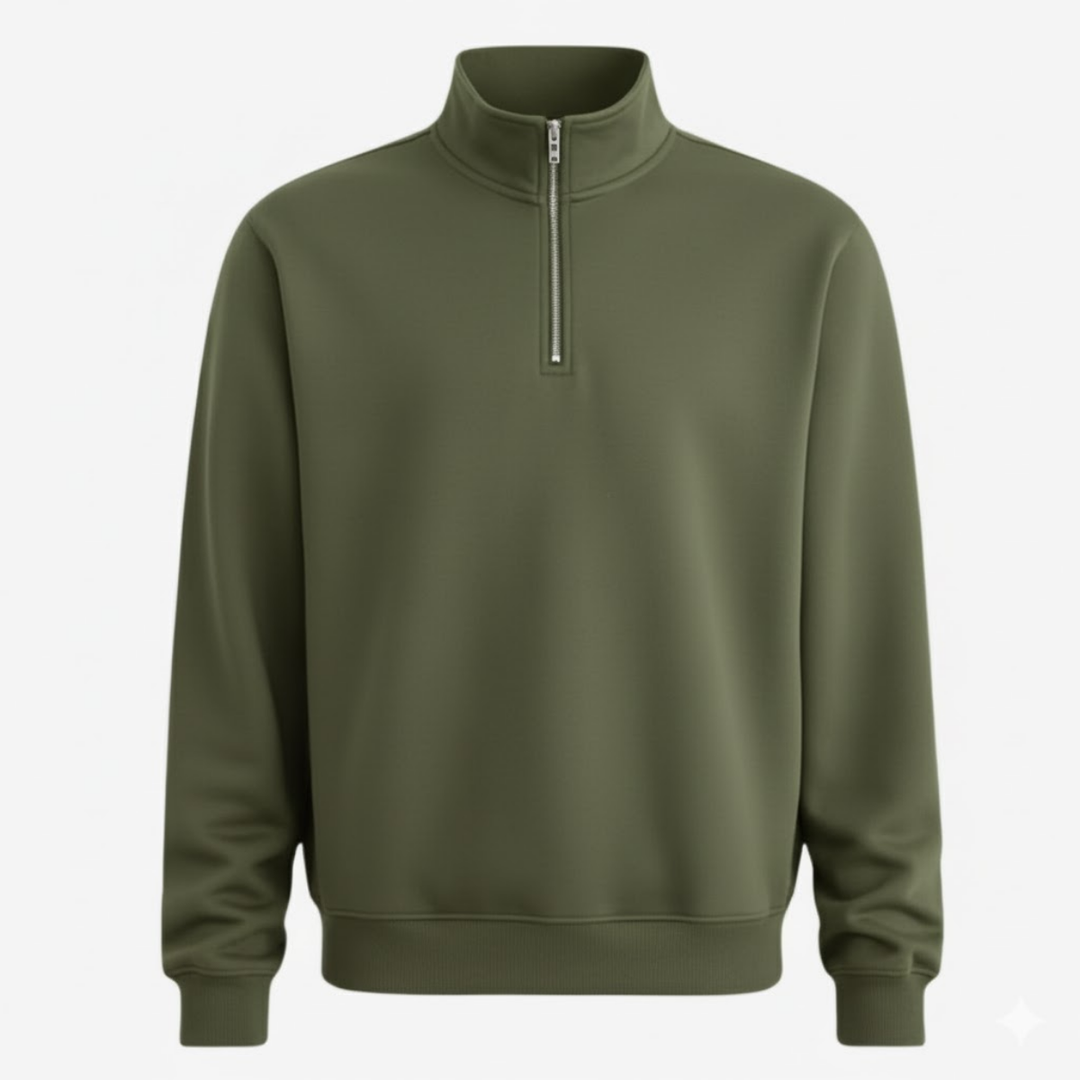 Men’s Half-Zip Stand Collar Pullover – Casual Layer