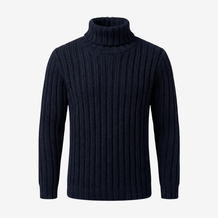 Men’s High-Neck Knit Pullover – Modern Minimalist