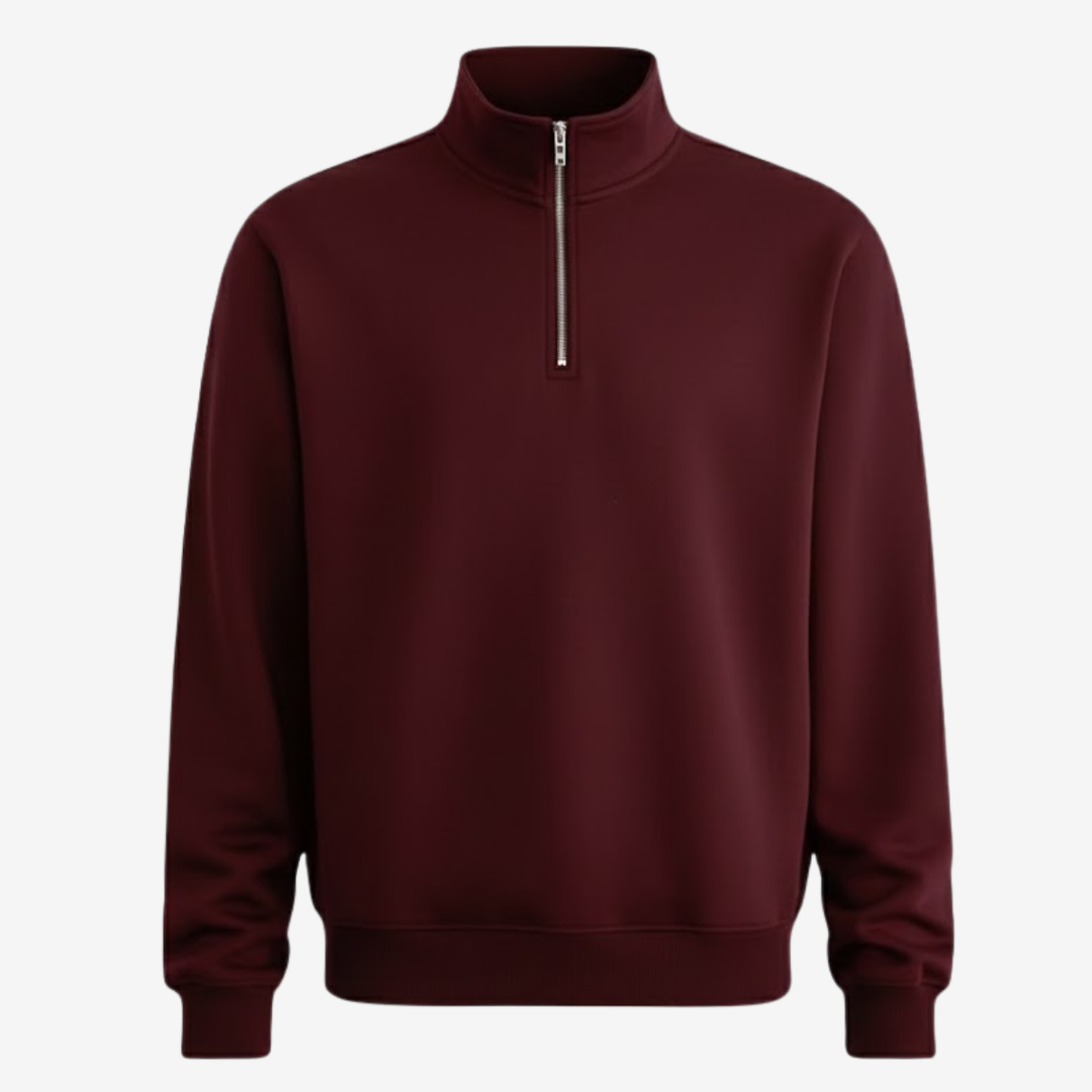 Men’s Half-Zip Stand Collar Pullover – Casual Layer