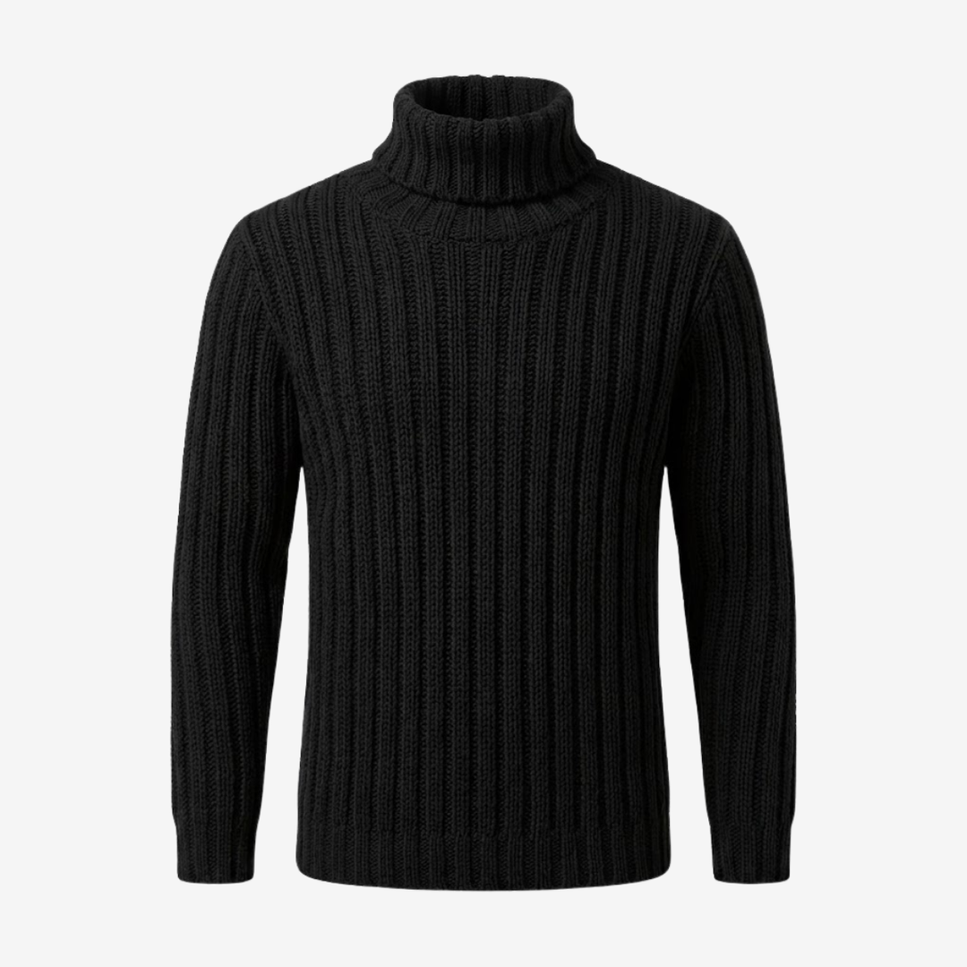 Men’s High-Neck Knit Pullover – Modern Minimalist