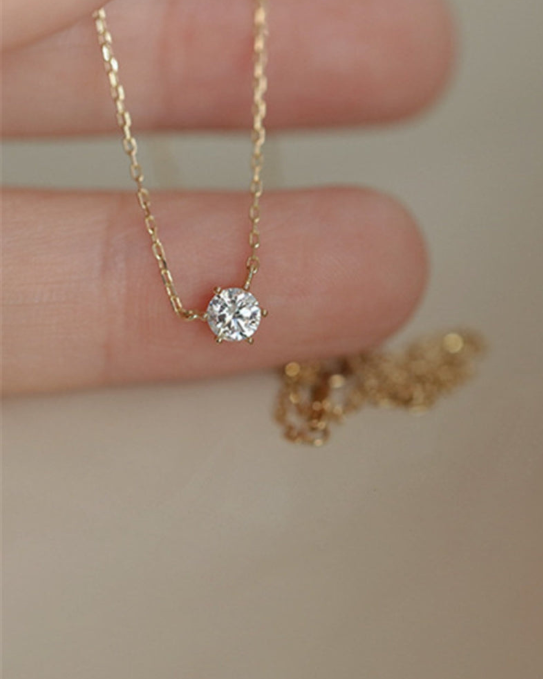 DAINTY DIAMOND CHARM NECKLACE