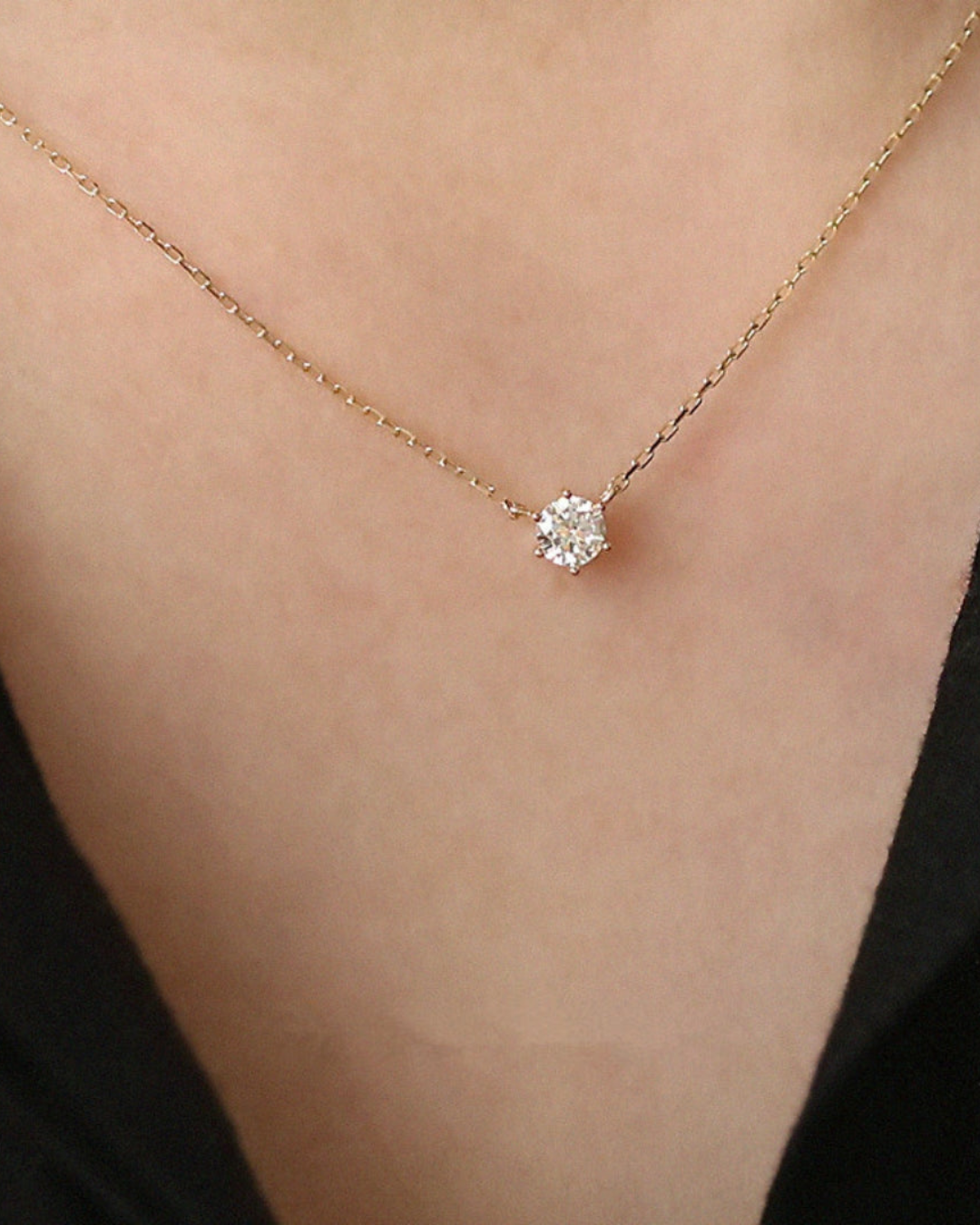 DAINTY DIAMOND CHARM NECKLACE