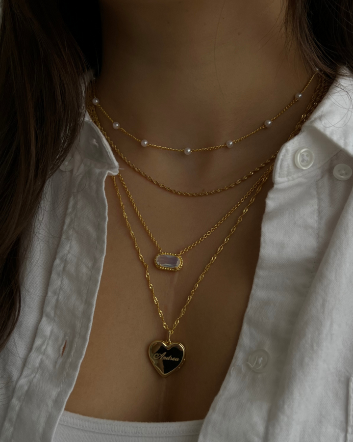 ELEGANT PEARL DROP CHAIN NECKLACE