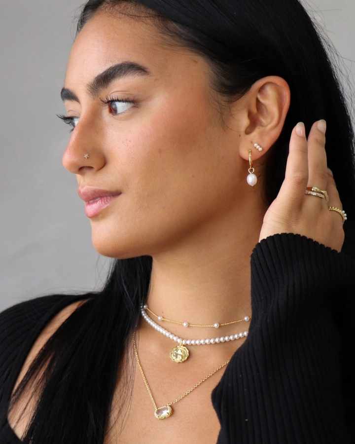 ELEGANT PEARL DROP CHAIN NECKLACE