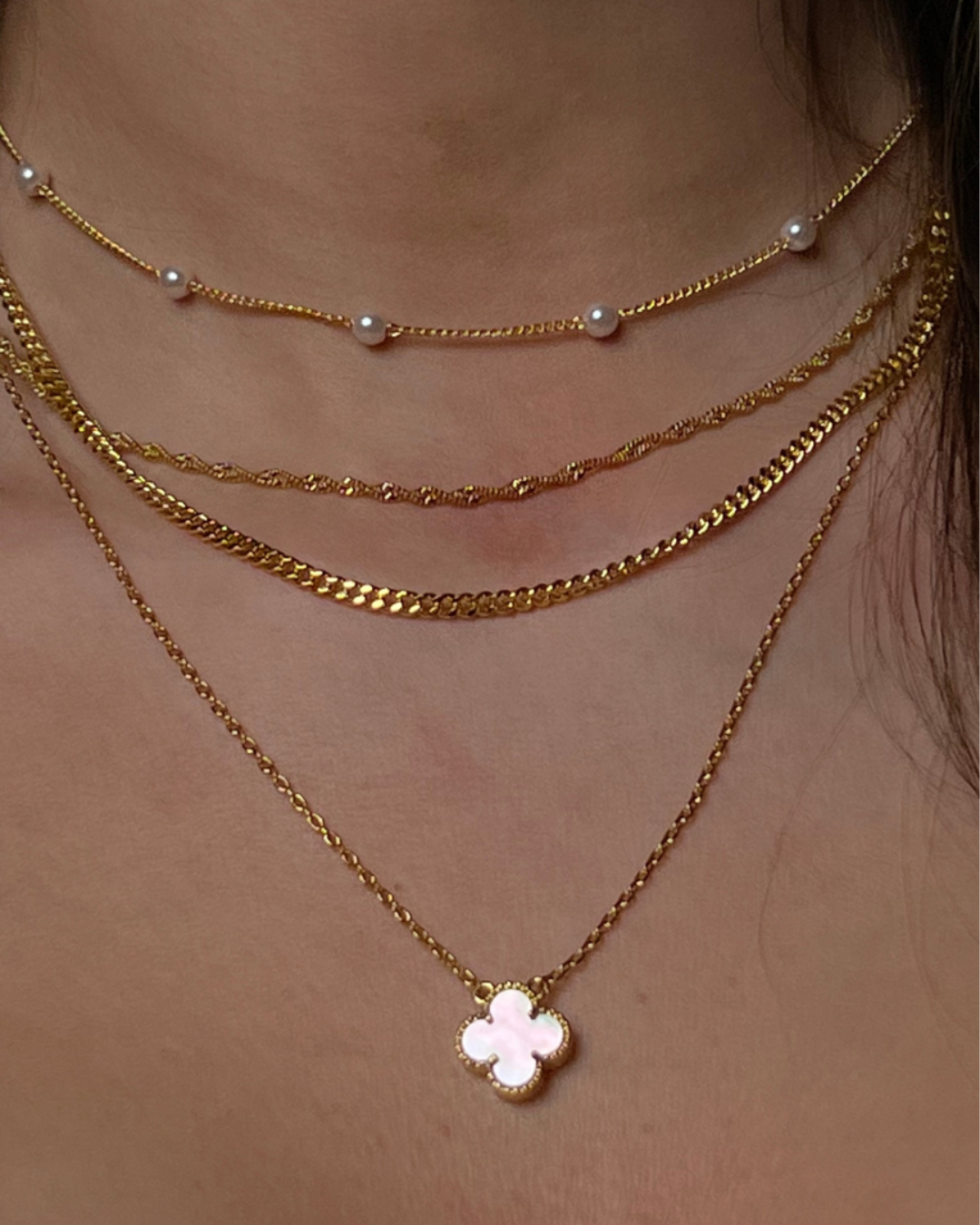 ELEGANT PEARL DROP CHAIN NECKLACE
