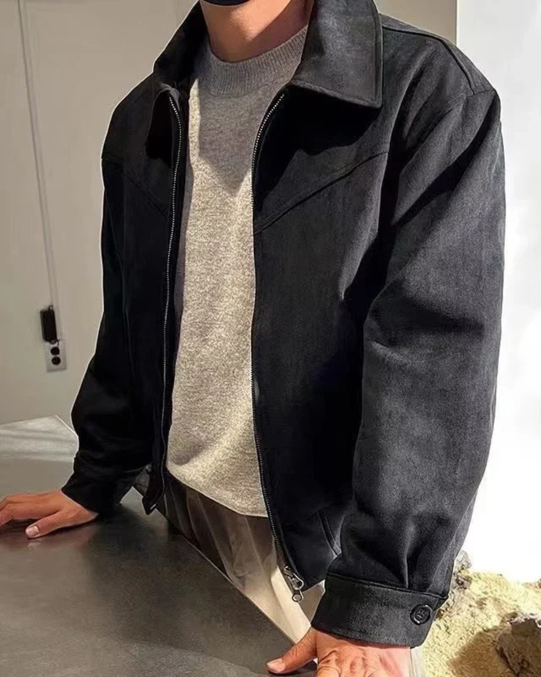 MODERN SUEDE ZIP JACKET
