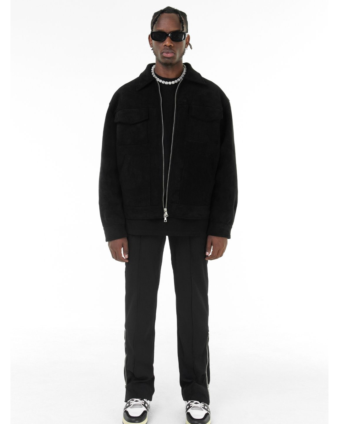 URBAN EDGE WILDLEDERJACKE MIT REISSVERSCHLUSS