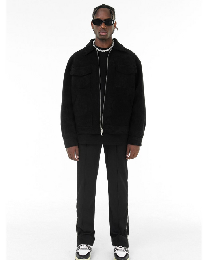 URBAN EDGE WILDLEDERJACKE MIT REISSVERSCHLUSS