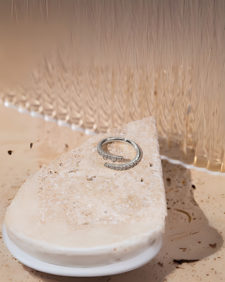 MODERN OPEN-BAND PAVÉ RING