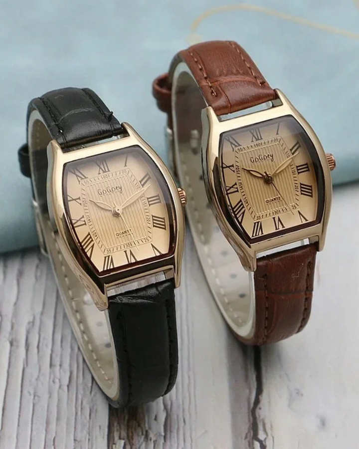 RETRO TANK LEATHER LADY WATCH
