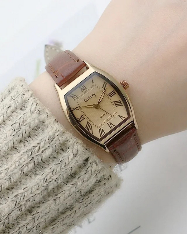 RETRO TANK LEATHER LADY WATCH