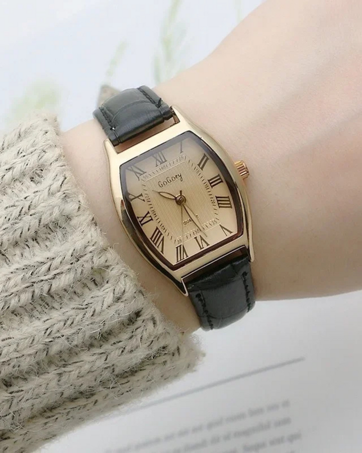 RETRO TANK LEATHER LADY WATCH