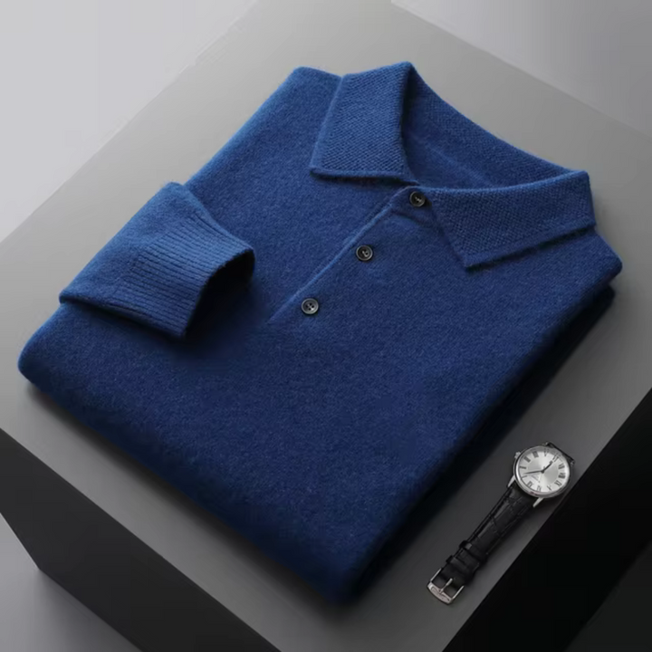 Men's Polo Sweater – Lightweight Warmth